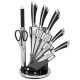 Royalty Line RL-KSS700 8-dielna sada nožov v praktickom stojane, čierna, noze, nože