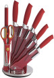 Royalty Line RL-RED8-W 8-dielna sada nožov v praktickom stojane, červená